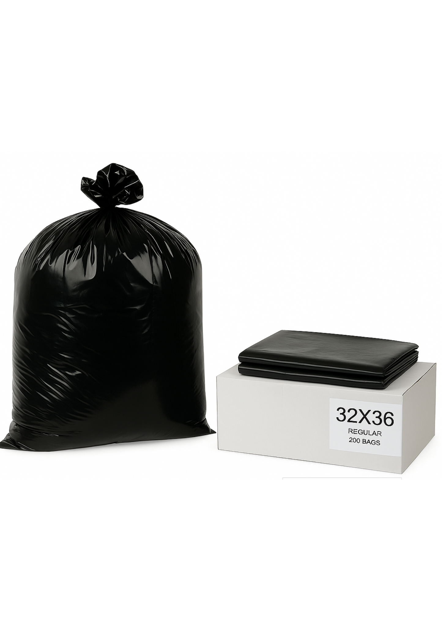 32x36 Heavy-duty black garbage bag