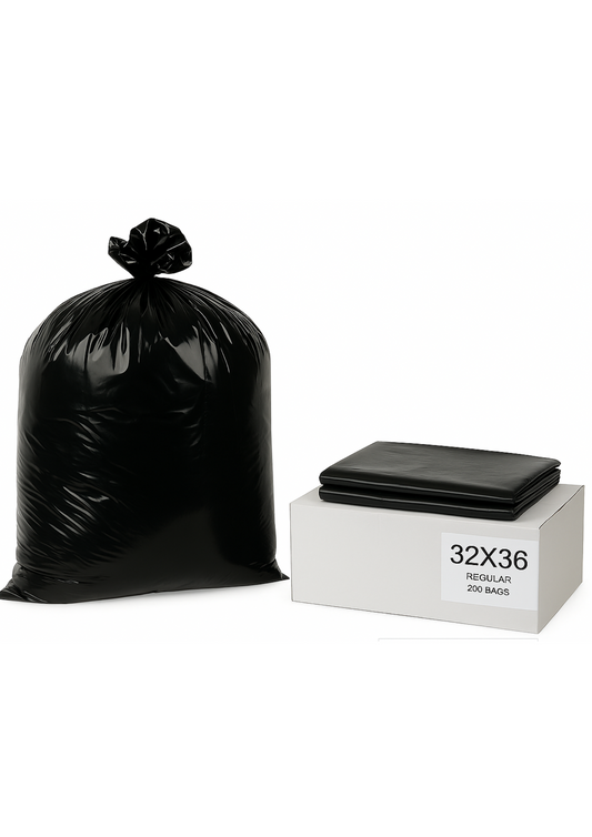 32x36 Heavy-duty black garbage bag