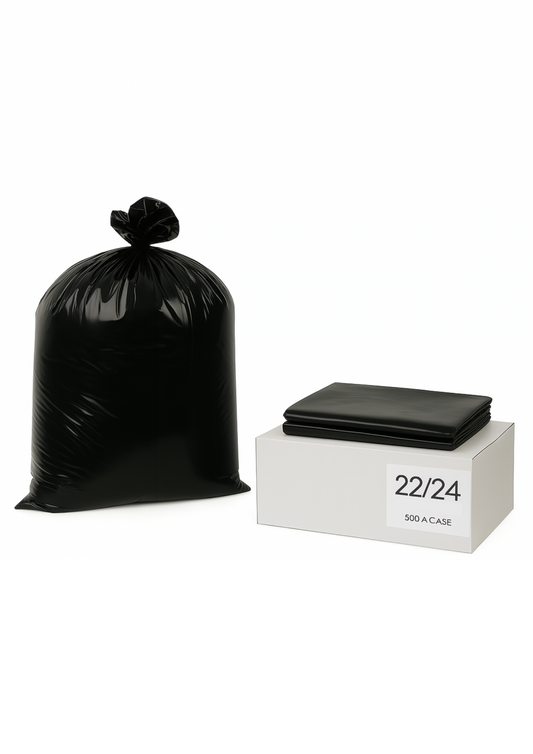 22x24 Heavy-duty black garbage bag